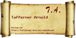 Tafferner Arnold névjegykártya